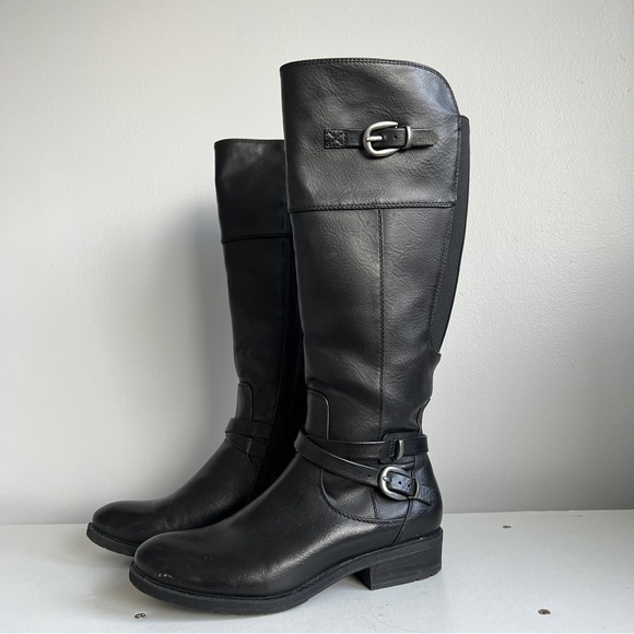 Denver Hayes Black Leather Tall Boots - Picture 2 of 10